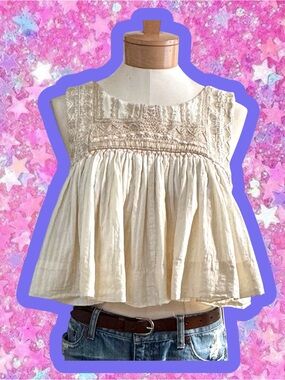 FREE PEOPLE cami tank top boho XS Cropped 70s 60s festival FP penny lane